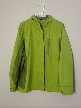 Free Country Women’s 2X Plus Size Green Spring Hooded Jacket Pockets EUC